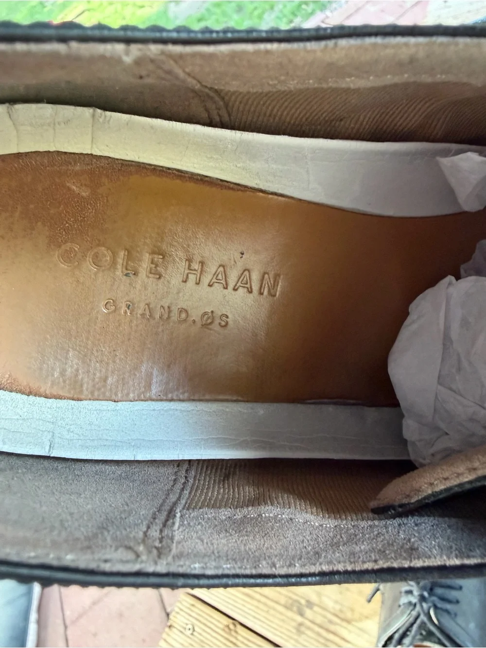 Cole Haan Black Leather Wingtip Derby with White Sole